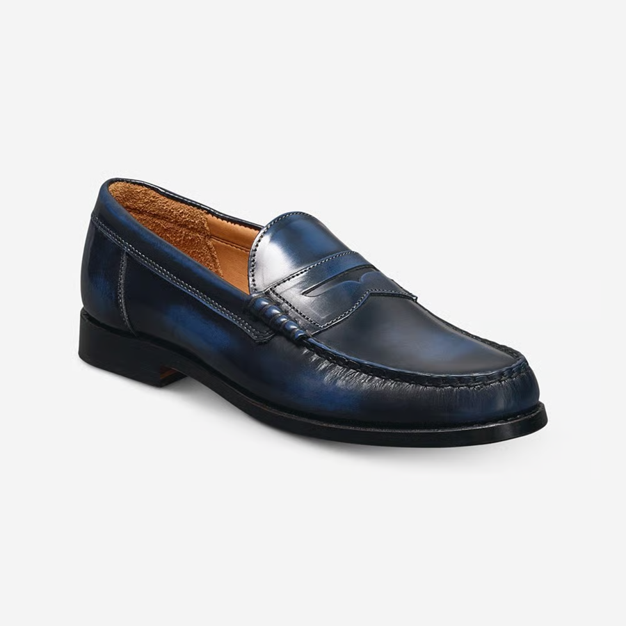Newman Penny Loafer Antique Navy Leather Business Shoes