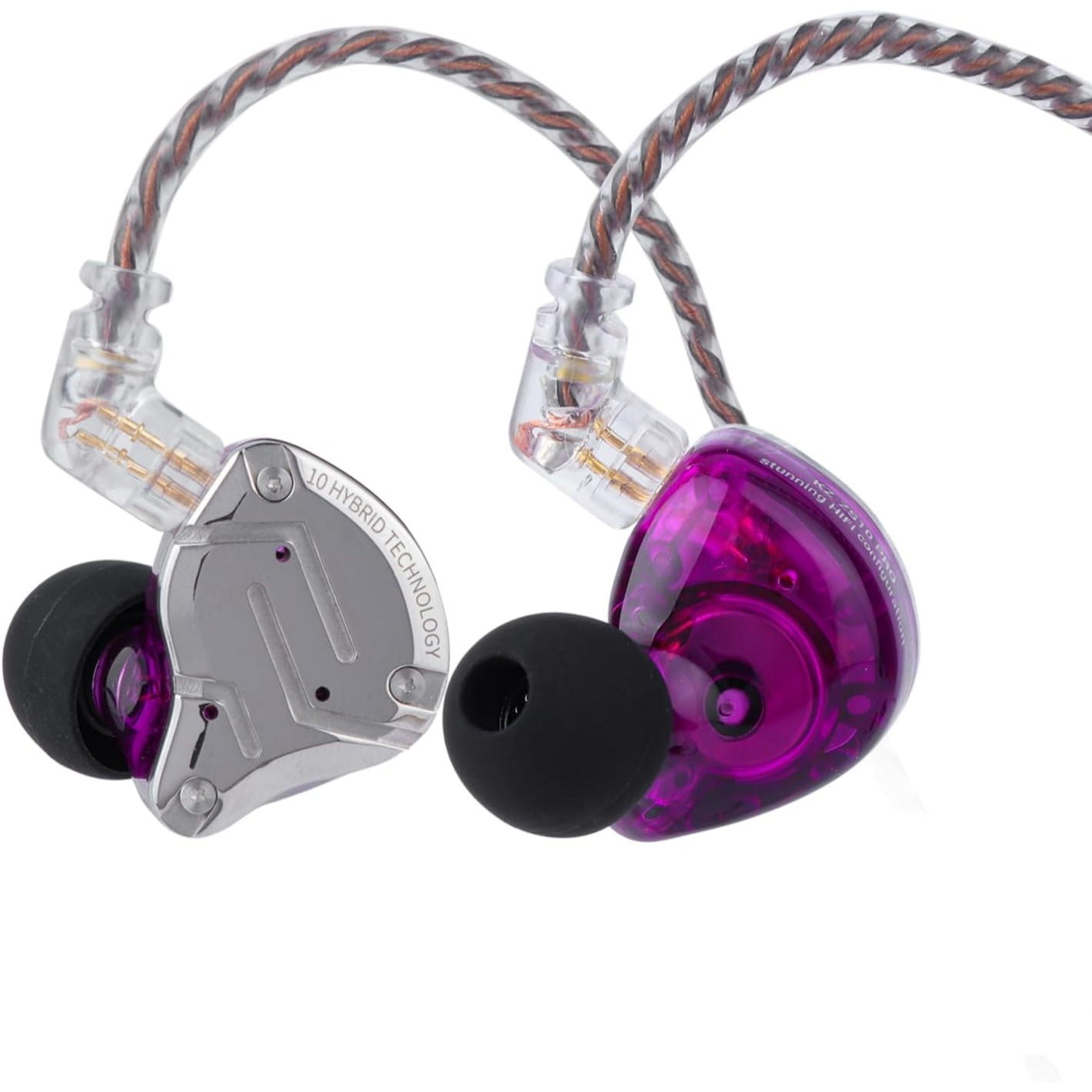 Linsoul KZ ZS10 Pro, 4BA+1DD 5 Driver in Ear Monitor, HiFi Wired Earbuds, Gaming Earbuds, Hybrid IEM Earphones with Stainless Steel Faceplate blue