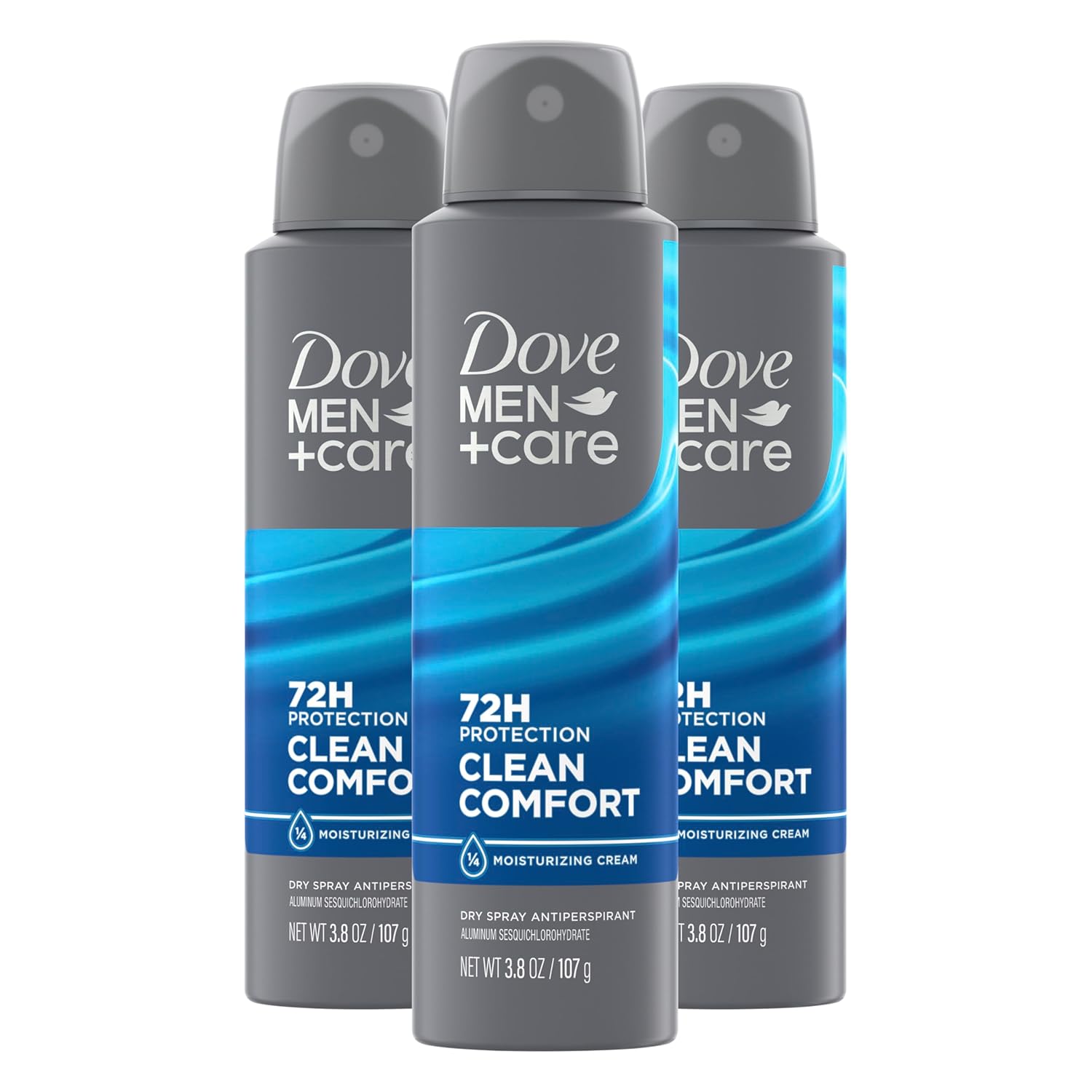Dove Men+Care Antiperspirant Deodorant Dry Spray For Men 72-hour Sweat and Odor Protection with Triple Defense Technology, 3.8 Ounce (Pack of 3)