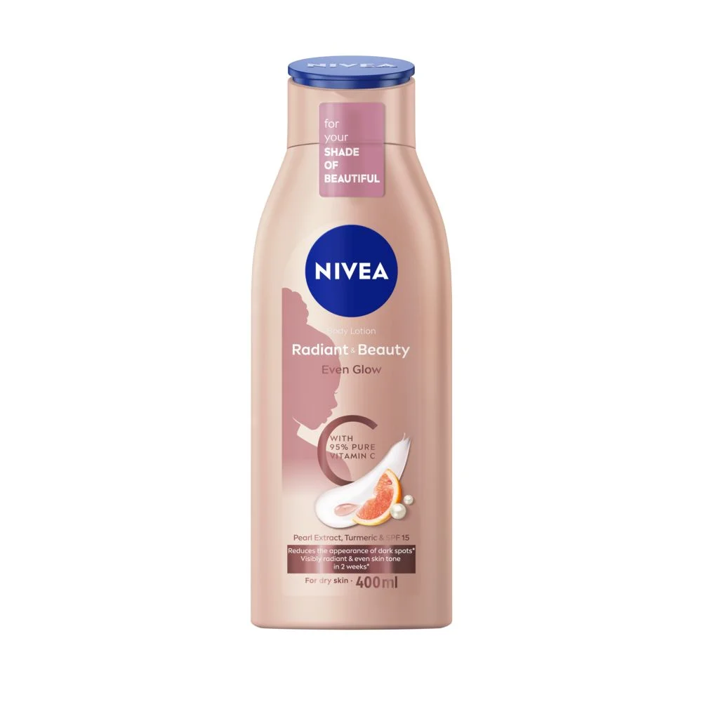 NIVEA Radiant & Beauty Even Glow Body Lotion with 95% Pure Vitamin C, 400ml